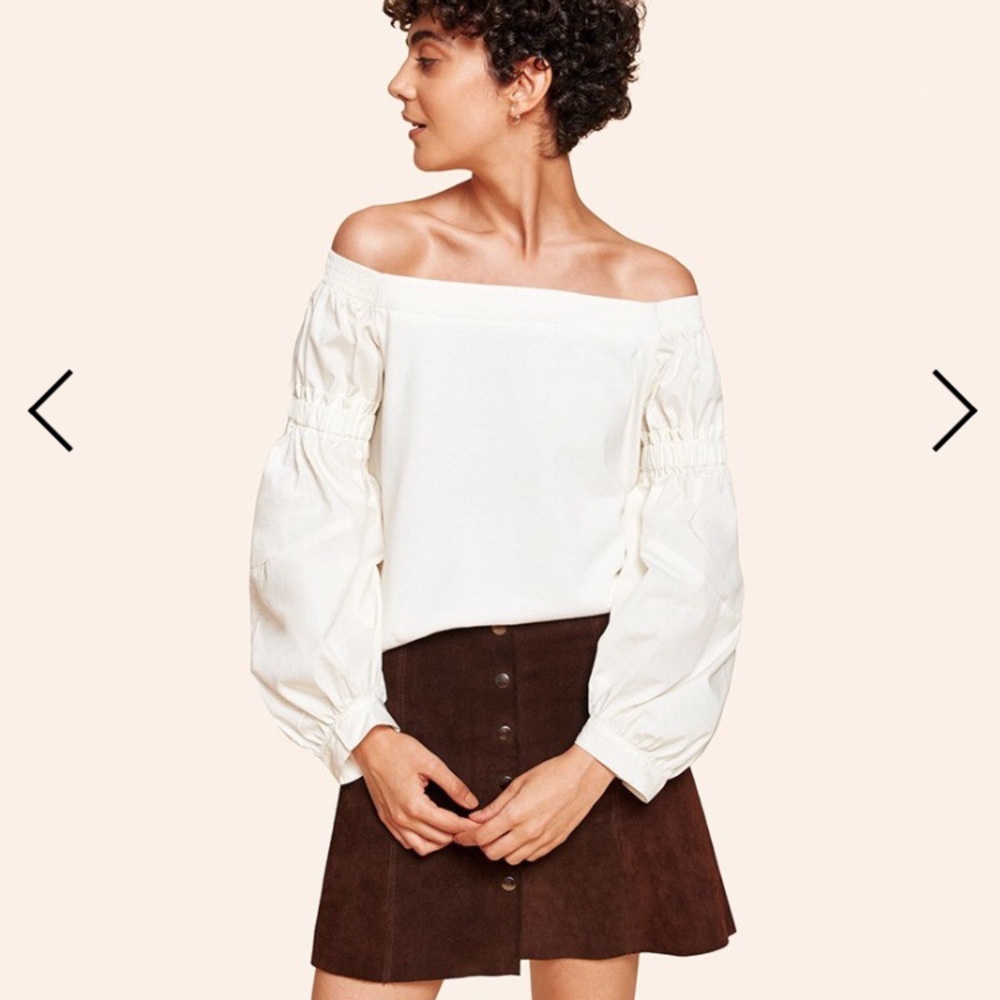 KINLY Combed Cotton Poplin Sleeve Blouson Top